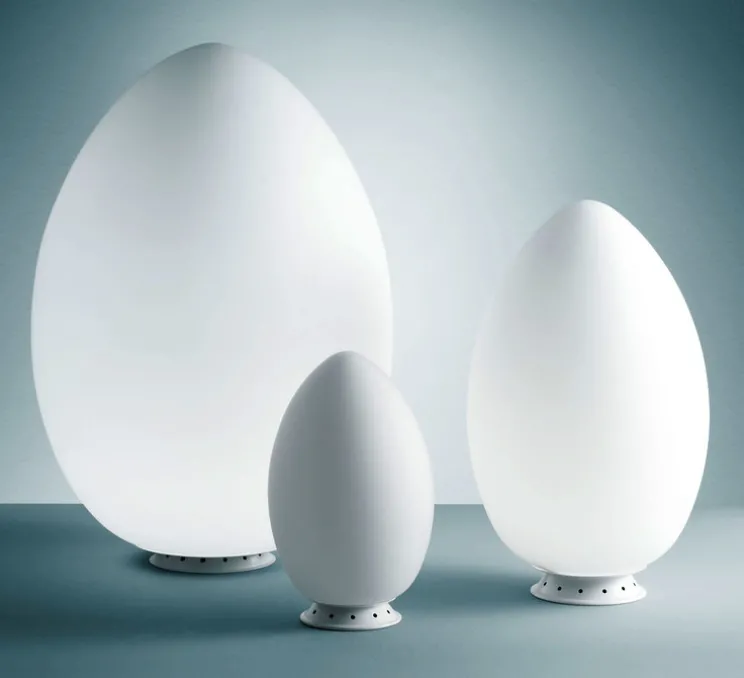 Lampe à poser, Uovo Media, blanc, Ø27cm, H44cm - Fontana Arte