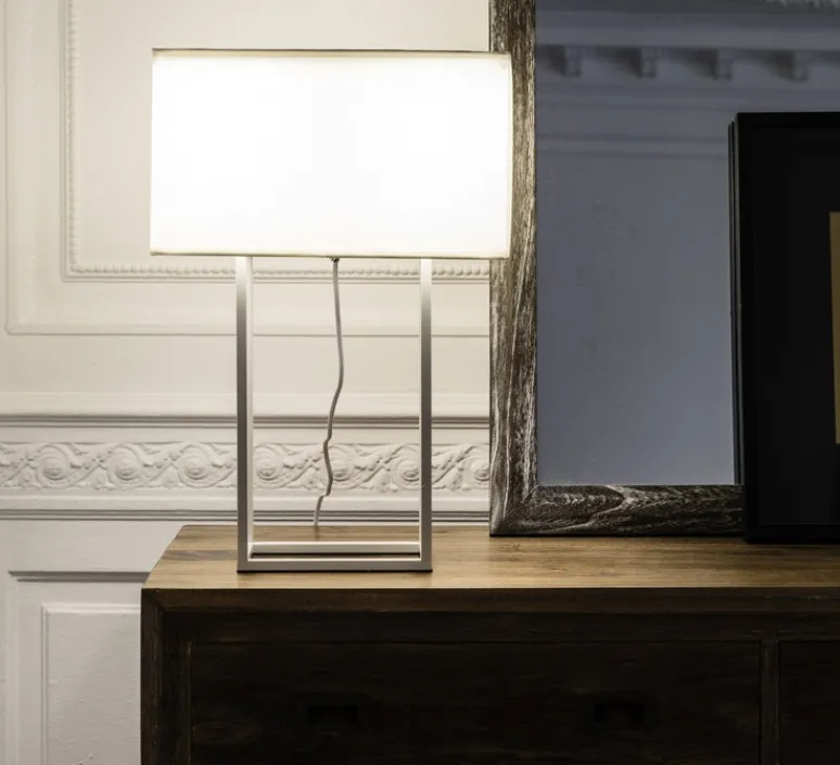 Lampe*Faro Lampe à poser, Vesper, , L40cm, H60cm - blanc, beige