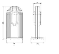 Lampe*Bert frank Lampe à poser, Vima, , L36cm, H37cm - albâtre, laiton brossé