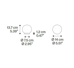 Lampe*Lodes Lampe à poser, Volum 14, , dimmable, Ø14cm, H13,7cm - blanc brillant