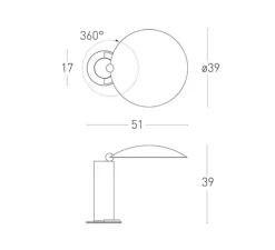 Lampe à poser, Washington, noir, H39cm, L51cm - LED, 2700K - 730lm - LUMEN CENTER ITALIA