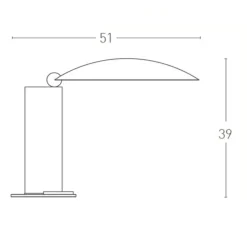 Lampe*Lumen Center Italia Lampe à poser, Washington, , LED, dim, 2700k, 900 lm, Ø51cm, H39cm - or satiné