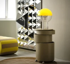 Lampe*Verpan Lampe à poser, Wire, , Ø30cm, H42cm - jaune, chrome