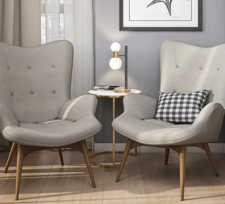 Lampe*Manufacture Lampe à poser, Wool, , L17cm, H36cm - laiton satiné, graphite satiné