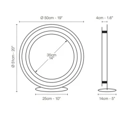 Lampe*Le Deun Lampe à poser, Zepto, , LED, dim, 2700K, 1056 lm, L50cm, H51cm - bronze clair
