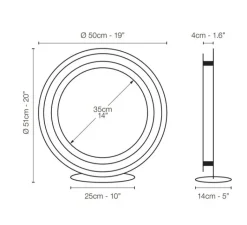 Lampe*Le Deun Lampe à poser, Zepto, , LED, dim, 2700K, 1056 lm, L50cm, H51cm - bronze foncé