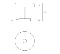 Lampe*Lumen Center Italia Lampe à poser, Zero, , LED, dim, 2700K, 1150 lm, Ø30cm, H27,5cm - noir