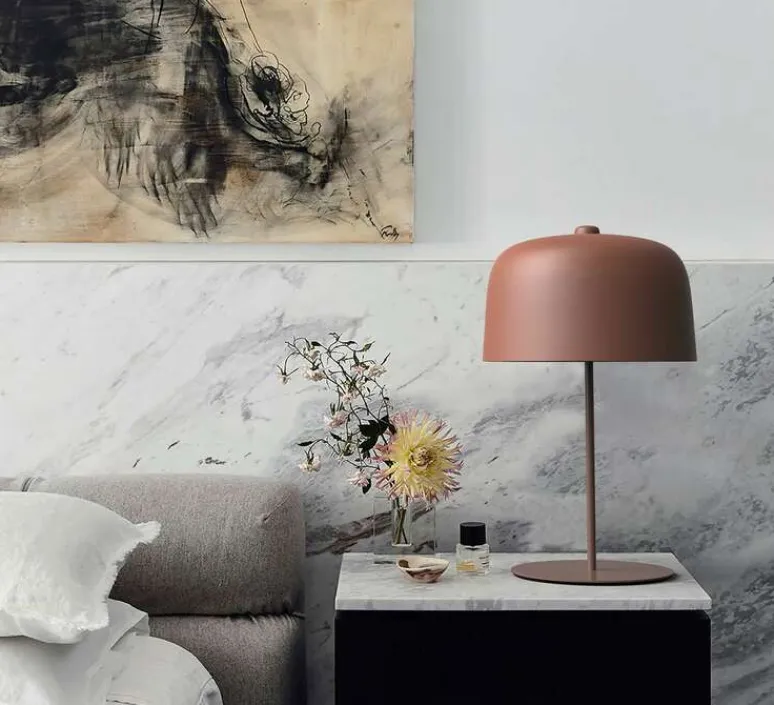 Lampe*Luceplan Lampe à poser, Zile, , Ø40cm, H66cm - rouge brique