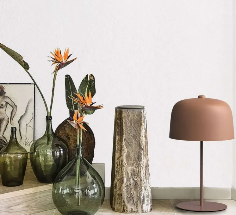 Lampe*Luceplan Lampe à poser, Zile, , Ø40cm, H66cm - rouge brique