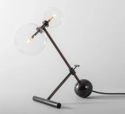 Lampe*Schwung Lampe à poser, Zosia, , L40cm, H44cm - Gris acier