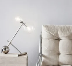 Lampe à poser, Zosia, Nickel poli, L40cm, H44cm - Schwung