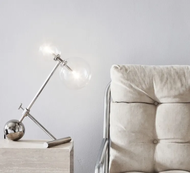 Lampe à poser, Zosia, Nickel poli, L40cm, H44cm - Schwung