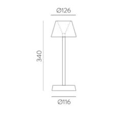 Lampe, Baladeuse, Asahi, blanc, IP54, LED, dim, 3000K, 380 lm, Ø12,6cm, H34cm - ACB