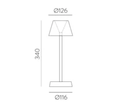 Lampe, Baladeuse, Asahi, noir, IP54, LED, dim, 3000K, 380 lm, Ø12,6cm, H34cm - ACB