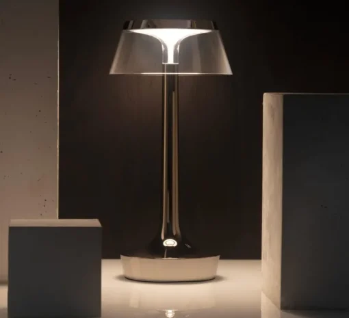 Lampe, Baladeuse, Bon Jour unplugged, noir chrome, LED, dim, 2200-2700-3000K, 150 lm, Ø13,1cm, H27cm - Flos