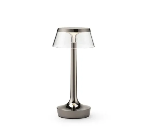 Lampe, Baladeuse, Bon Jour unplugged, noir chrome, LED, dim, 2200-2700-3000K, 150 lm, Ø13,1cm, H27cm - Flos