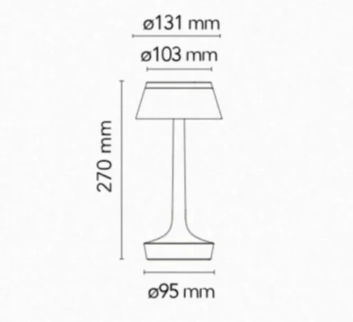 Lampe, Baladeuse, Bon Jour unplugged, noir chrome, LED, dim, 2200-2700-3000K, 150 lm, Ø13,1cm, H27cm - Flos