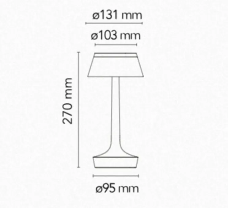 Lampe, Baladeuse, Bon Jour unplugged, noir chrome, LED, dim, 2200-2700-3000K, 150 lm, Ø13,1cm, H27cm - Flos