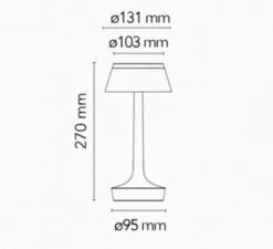 Lampe*Flos Lampe, Baladeuse, Bon Jour unplugged, , LED, dim, 2200-2700-3000K, 150 lm, Ø13,1cm, H27cm - cuivre