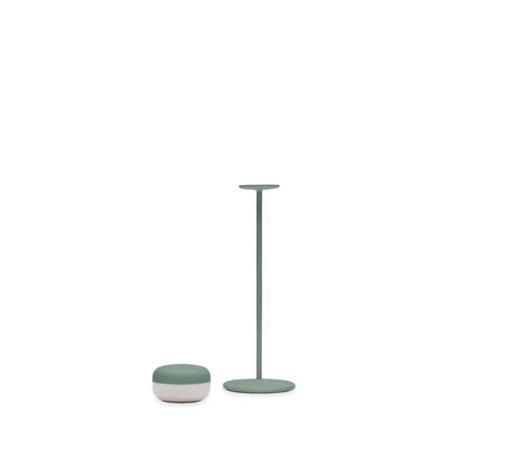 Lampe, Baladeuse, Cheerio, sauge, IP55, LED, dim, 2200K, 14 lm, Ø8cm, H26cm - Fatboy