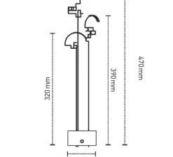 Lampe, baladeuse, Cordeless, BOUCLE, noir et laiton, L8cm, H47cm - DCW éditions Paris