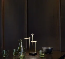 Lampe*DCW éditions Paris Lampe, baladeuse, Cordeless, KNOKKE, LED, 2700k, , L8cm, H35cm - noir et laiton