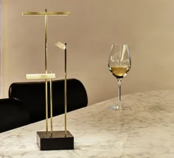 Lampe*DCW éditions Paris Lampe, baladeuse, Cordeless, KNOKKE, LED, 2700k, , L8cm, H35cm - noir et laiton