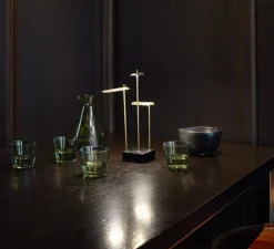 Lampe*DCW éditions Paris Lampe, baladeuse, Cordeless, KNOKKE, LED, 2700k, , L8cm, H35cm - noir et laiton