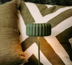 Lampe*Atelier Pierre Lampe, Baladeuse, Dentelles Bistro, , LED, dim, 3000K-6000K, 200lm, Ø12cm, H28cm - olive