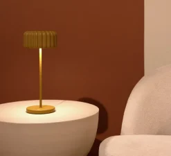 Lampe*Atelier Pierre Lampe, Baladeuse, Dentelles Bistro, , LED, dim, 3000K-6000K, 200lm, Ø12cm, H28cm - argile