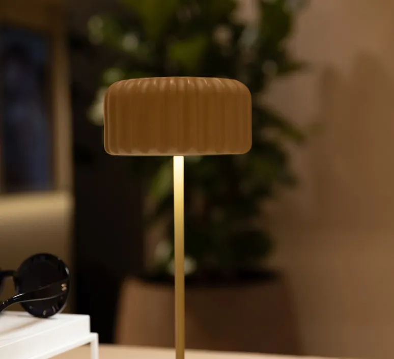 Lampe*Atelier Pierre Lampe, Baladeuse, Dentelles Bistro, , LED, dim, 3000K-6000K, 200lm, Ø12cm, H28cm - argile