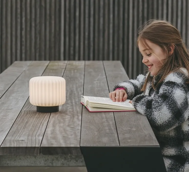 Lampe*Atelier Pierre Lampe, baladeuse d'extérieur, Dentelles H15, , IP65, Ø16cm, H15cm - noir