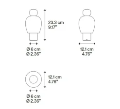 Lampe*Lodes Lampe, Baladeuse, Easy Peasy Lagoon, turquoise & or, verre teinté miel, LED, dim, 2700K, 380 lm, Ø12,1cm, H23,3cm - turquoise & or, verre teinté miel