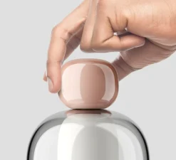 Lampe*Lodes Lampe, Baladeuse, Easy Peasy Flamingo, rose & bronze, verre teinté gris, LED, dim, 2700K, 380 lm, Ø12,1cm, H23,3cm - rose & bronze, verre teinté gris