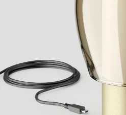 Lampe*Lodes Lampe, Baladeuse, Easy Peasy Flamingo, rose & bronze, verre teinté gris, LED, dim, 2700K, 380 lm, Ø12,1cm, H23,3cm - rose & bronze, verre teinté gris