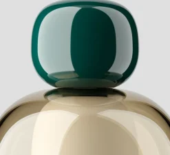 Lampe, Baladeuse, Easy Peasy Kelp, vert & or rose, verre teinté miel, LED, dim, 2700K, 380 lm, Ø12,1cm, H23,3cm - Lodes