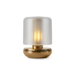 Lampe, Baladeuse, Firefly, laiton, verre givré, IP65, Ø8,6cm, H11,8cm - Humble