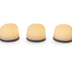 Lampe, Baladeuse, Fondant set de 3, noyer, IP65, LED, dim, 2700K, 100 lm, Ø26cm, H8,5cm - Atelier Pierre