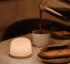 Lampe*Atelier Pierre Lampe, Baladeuse, Fondant set de 3, , IP65, LED, dim, 2700K, 100 lm, Ø26cm, H8,5cm - chêne