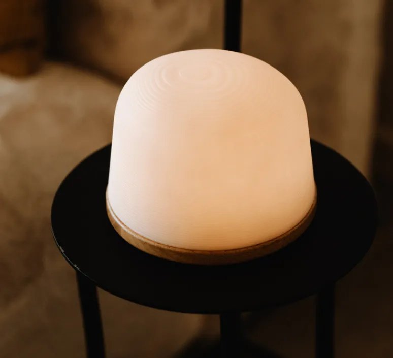 Lampe*Atelier Pierre Lampe, Baladeuse, Fondant set de 3, , IP65, LED, dim, 2700K, 100 lm, Ø26cm, H8,5cm - chêne