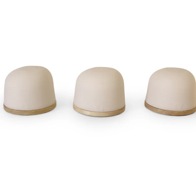 Lampe*Atelier Pierre Lampe, Baladeuse, Fondant set de 3, , IP65, LED, dim, 2700K, 100 lm, Ø26cm, H8,5cm - chêne
