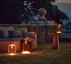 Lampe*Brokis Lampe, Baladeuse, Knot Battery, , IP44, LED, 2700K, 580 lm, Ø30cm, H46cm - verre fumé