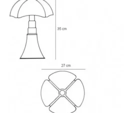 Lampe*Martinelli Luce Lampe, baladeuse, MINI PIPISTRELLO SANS FIL, , LED, Ø27cm, H35cm - blanc