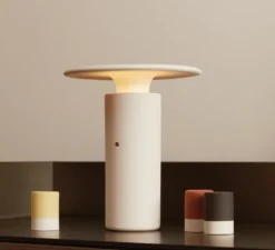 Lampe*Pott Lampe baladeuse, Naïs 20, , IP44, LED, dim, 2700K, 500 lm, Ø19,8cm, H22,6cm - blanc mat