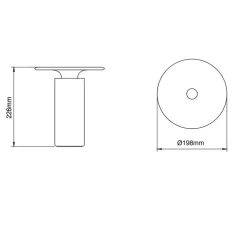 Lampe*Pott Lampe baladeuse, Naïs 20, , IP44, LED, dim, 2700K, 500 lm, Ø19,8cm, H22,6cm - blanc mat