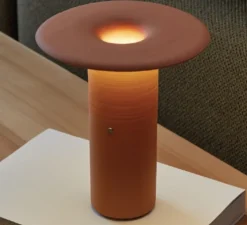 Lampe baladeuse, Naïs 20, rouge mat, IP44, LED, dim, 2700K, 500 lm, Ø19,8cm, H22,6cm - Pott