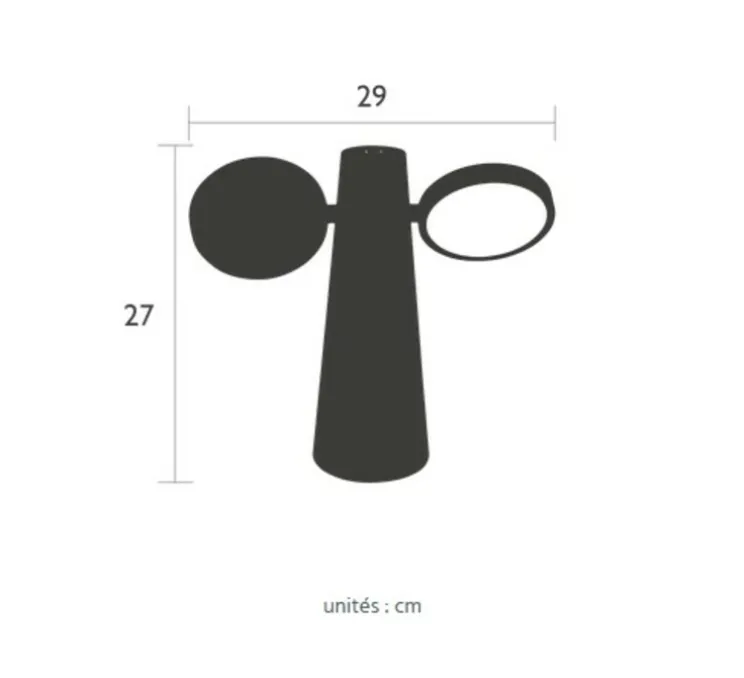 Lampe, Baladeuse, Oto, gris lalipi, IP54, L29cm, H27cm - Fermob