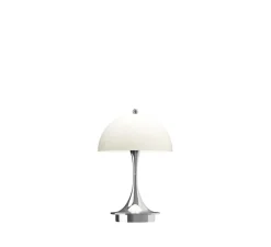 Lampe*Louis Poulsen Lampe, Baladeuse, Panthella 160 Portable V3, , IP44, LED, dim, 2700K, 81 lm, Ø16cm, H24,1cm - beige chrome opal