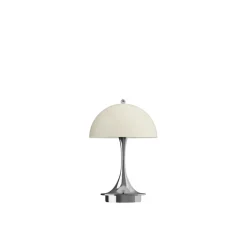 Lampe*Louis Poulsen Lampe, Baladeuse, Panthella 160 Portable V3, , IP44, LED, dim, 2700K, 81 lm, Ø16cm, H24,1cm - beige chrome opal