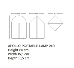 Lampe, Baladeuse, Parade portable, blanc nacré, IP44, L15,5cm, H24cm - HAY
